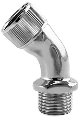 QWORK® Elbow Adapter for Shower Head, Chrome Plated Brass 1/2 Extender Connector