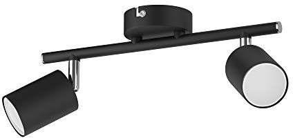ledscom.de Deckenstrahler WAIKA, zweiflammig, schwarz, matt, inkl. Smart Home RGBW GU10 LED Lampen je 473lm