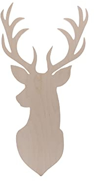 Bergliebe Dekohirsch Wanddeko 3D Hirsch natur Holz Wohnaccessoires Dekoartikel 54 x 26,5 cm Pohmer Design