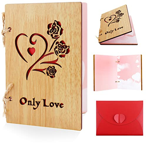 Ourdort Grußkarte aus Holz,Valentinstag Karte,Geburtstagskarte,Hochzeitskarte,Geschenkkarte Holz,Einladungskarte,Jubiläumskarte,Einzigartigem Geschenk für Mutter Ehefrau