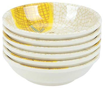Eljjhah 6 platos de salsa de melamina reutilizables para salsa, plato pequeño para restaurante y hogar (color: bambú de la suerte)