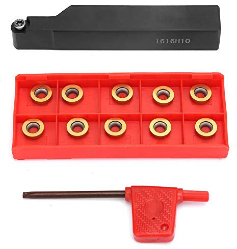 SRAPR1616H10 Utensile per Tornio CNC Utensili per Tornio in Metallo Duro Portautensili per Tornio RPMT10T3MO Inserti Lame Inserti per Tornitura con Chiave Utensile da Taglio CNC