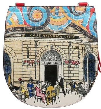 DOGO Femme Cuir Vegan Multicolore Fait Main et Mode Sac d'épaule - Cafe Heinrich Motif