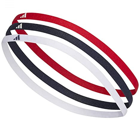 adidas Unisex Hairband 3-Pack, Legend Ink/Better Scarlet/White, M