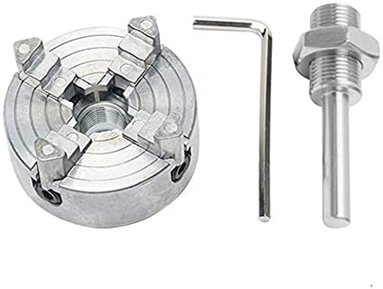 SHUIYUE Mandrino autocentrante a 4 Griffe in Lega di Zinco Mandrino autocentrante per tornitura del Legno Accessorio Morsetto Opzionale per Mini tornio in Metallo