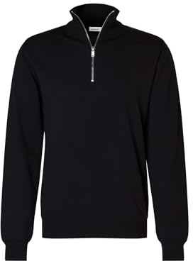 Seidensticker Herren Merino Pullover mit Reissverschluss Pull-Over, Bleu, S Homme