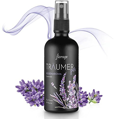 florage Bio Kissenspray 100ml, Lavendel - TRÄUMER, Sleep spray für Kissen & Räume mit Bio Lavendelöl, Einschlafspray für Bett Kopfkissen