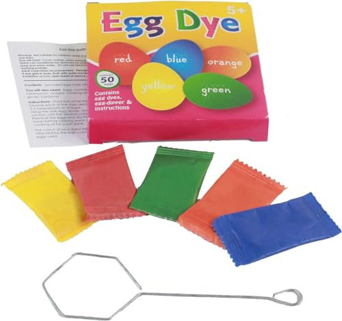 Easter crafts | Egg Decoration Dye Kit | Pack of 5 colours | Kids egg dyes | Dyes 50 eggs