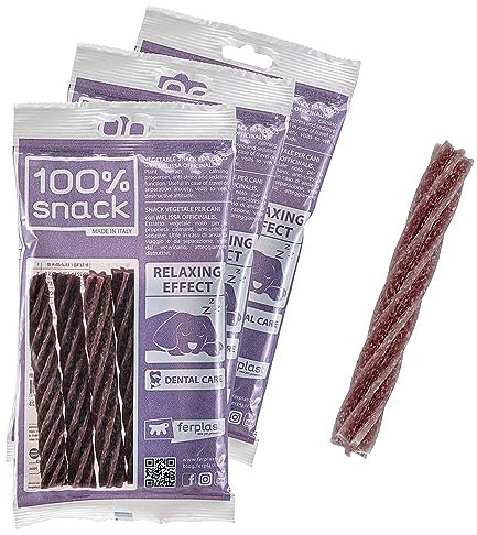 FERPLAST Snack Cane Snack Naturale Per Cane Igiene Orale Taglia Unica Effetto Rilassante Con Melissa Kit Da 3 Confezioni 315g