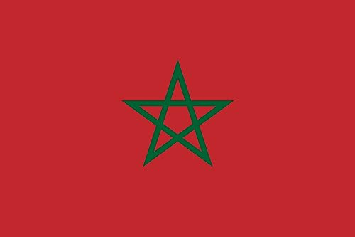 Bandera - 90 x 150 cm / 150 cm 90 cm - de poliéster con ojales dorados - Duradera y resistente a la intemperie (Marruecos)
