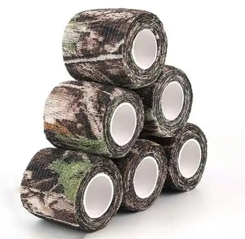 Camo selbstklebendes Bandage-Tarnband, 6 Rollen, je 5,1 cm × 4,5 m, für Sport- und Haustierbandagen, zum Wickeln von Händen, Füßen, Gelenken und Outdoor-Ausrüstung (Biomimetik)