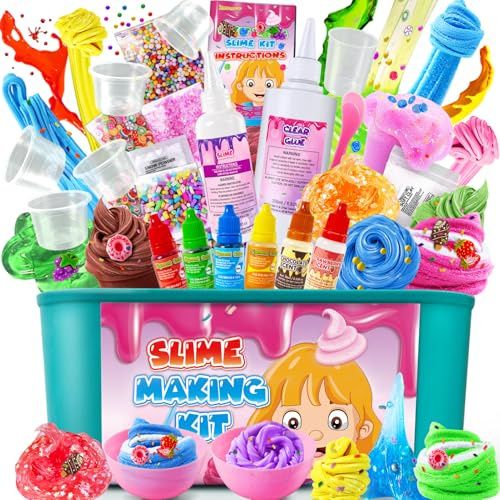 Eiscreme DIY Schleim Kit, Slime Making Kit für Mädchen 3-12 | Butter Schleim mit Add-ins, Schaumstoffkugeln, Charms, Slime Party Favors Geschenk Spielzeug für Kinder