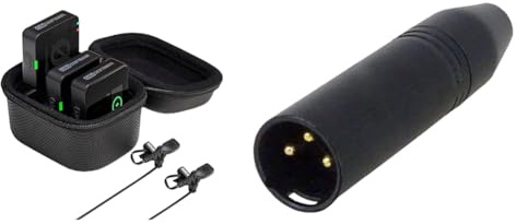 RØDE Wireless PRO Compact Wireless Microphone System with Timecode, 32-bit Float & VXLR Mini-jack to XLR Adaptor,Black