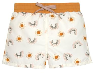 LÄSSIG Baby Kinder Badehose kurz mit UV-Schutz und integrierter Schwimmwindel/Boardie Shorts Rainbow nature, 19-24 Monate, Größe: 92