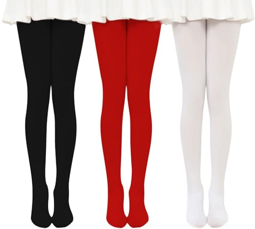 UILYNIU 3 Pares Medias de Ballet para Niñas Infantiles (FR/ES, Edad, Talla única, Multicolor)