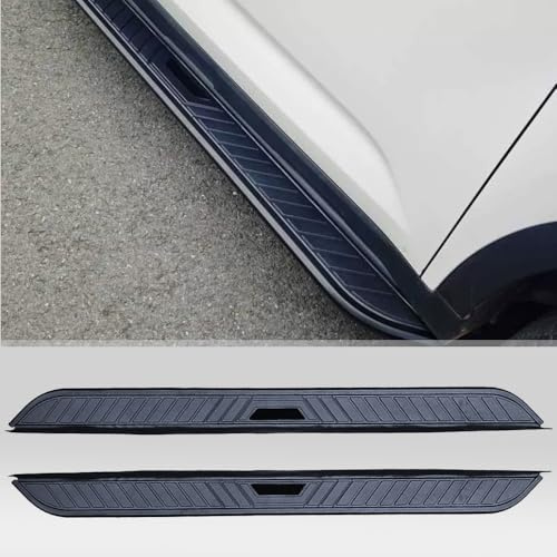 2 escalones laterales de aluminio estilo a cuadros para MG HS 2025, pedal de estribo, SUV, coche, panel negro (con soportes)