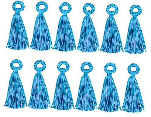 HAPINARY 12 Stück Polyester Quasten Anhänger Diy-schmuckzubehör Handyanhänger Kleine Quastenringe Schlichtes Design Für Halsketten Und Schlüsselringe