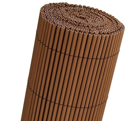 Mugar- Cañizo de PVC imitación a Mimbre de PVC de 1.600gr/m2- Mimbre Artificial- 5 MODELOS (Marrón, 2x3 metros)