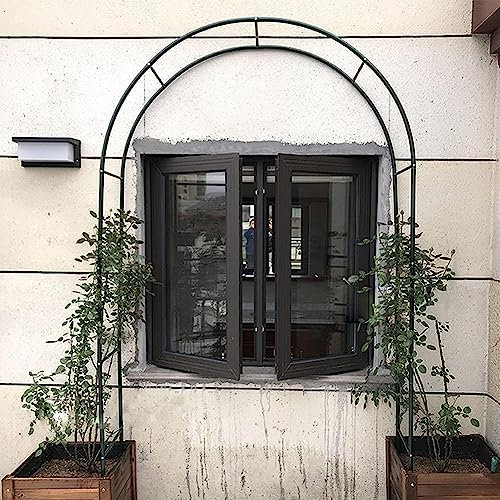 Pergola en métal pour plantes grimpantes - Résistant aux intempéries - En fer forgé - Noir - 1,2 m x 2,2 m