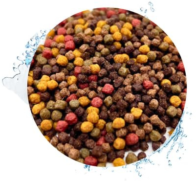 Warnick's Fischfutter Koifutter 8-Sorten-Mix 3 mm - 5 kg | Fischfutter für Koi & Zierfische - Schwimmfähig & gut verdaulich - Farbverstärkend mit Spirulina