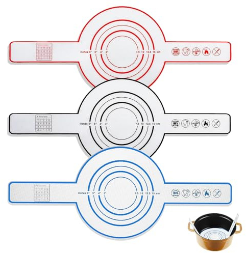 3PCS Bread Sling for Dutch Oven for Bread Making, 21.5cm 0.04m Thick Silicone Baking Mat for Bread Baking Accessory, Ideal for Bread Making Accessories and Baking Accessories