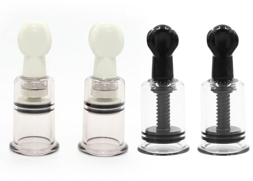 4 Brust- und Nippelsauger Set – Größen Saugglocken für Brustwarzen & Klitoris, transparente Stimulationsaufsätze für Frauen & Paare – Intimes Sexspielzeug