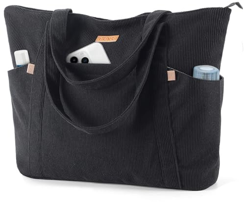 Lekespring Tote Bag stor strandväska för kvinnor, shopperväska, laptopväska med 17 tums laptopfack, snygga axelväskor för arbete skola, S