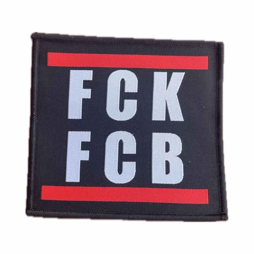 FCK FCB Aufnäher/Patch zum aufnähen oder aufbügeln | Gegen Bayern Aufbügler, FCK FC aus Bayern in München Bügelflicken, Fussball Bügelflecken, lustige Politik Satire, 10 x 10 cm (FCK FCB)