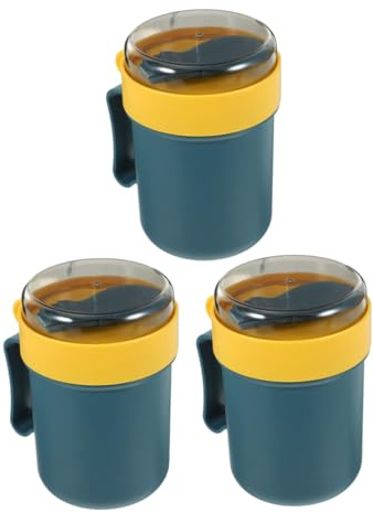 ARTSEWPLY Recipientes para Sopa Caliente Diseño Japonés Elegante y Moderno con Tapa y Cuchara, Juego de 3 Piezas Portátiles de Pp para Desayuno y Otras Comidas