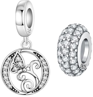 PANPOKI 2 st bokstavsberlocker silver alfabet initial berlocker pärlor för armband hängen smycken europeiska armband halsband smycken gåva för kvinnor, Universal Kompatibilität Charms, Sterlingsilver