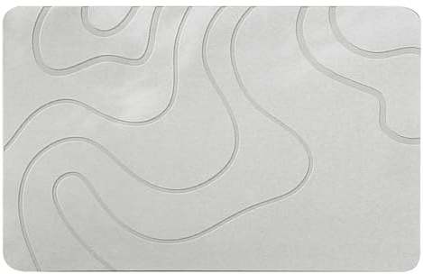 Mat de Bain en Pierre de diatomite, Tapis Douche en Pierre à séchage Rapide Absorbant Tapis Salle Bain sans Glissement pour Sol Douche Cuisine, 19, 7x31, 5 Pouces Salle Douce