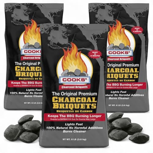 Log Barn Cooks Premium Charcoal Briquettes 10.8kg (3 x 3.6kg) - Long-Lasting BBQ Fuel for Consistent Heat | Ideal for Smoking, Barbecues & Outdoor Cooking