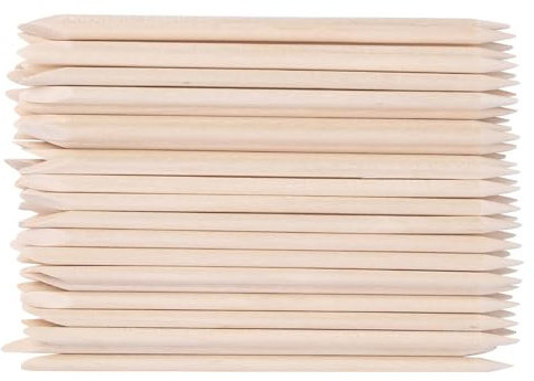 TEHAUX 150 Pezzi Bastoncini di Legno Arancione per Manicure e Pedicure, Spingicuticole Doppia Estremità, Leggeri la Cura delle Cuticole, Strumenti Professionali per Nail Art