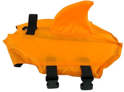 SUPVOX Giubbotto Salvagente per Cani Cuccioli Regolabile Arancione Maniglia e Anello per Guinzaglio, Costume da Bagno Galleggiante per Piscina, Spiaggia e Barca