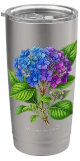 Hydrangea Plant Illustration Hydrangea macrophylla Stainless Steel Insulated Tumbler