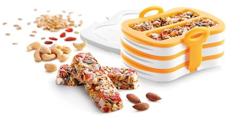 Tescoma Müsliriegel Form, Müsliriegelpresse für selbstgemachte Riegel | inklusive origineller Rezepte, ofenfester Silikonformen und Plastiktüten, Produktlinie DELLA CASA