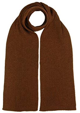 Rassow Strickschal gerippt 28 x 180 cm aus Merinowolle - Braun (27) - One Size