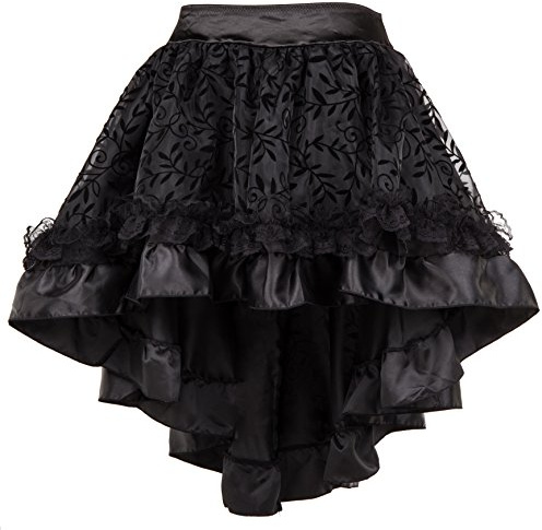 Bslingerie® Femme Gothic Punk Noir Longueur de la Cheville Jupe Courte (Noir, M)