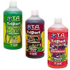 GHE - Flora Series - Gro, Bloom & Micro Hard Water (Pack - 1L)