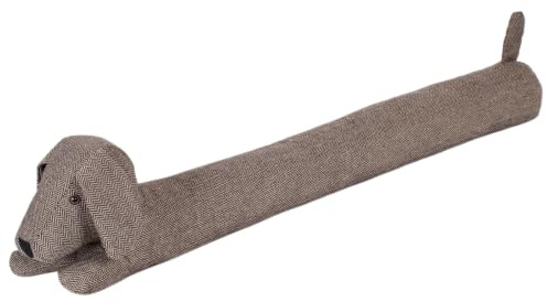 SANFERGE 91,5 cm 1,4 kg strapazierfähiger Zugluftstopper unter der Tür, dekorativer schalldichter Türzugstopper, energiesparender Zugluftschutz, Java-Hund