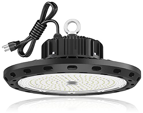 BEULT 100W UFO LED High Bay Light 15000lm 5000K IP65 UL Approved 5' Cable with US Plug Alternative to 400W MH/HPS widely Used for Warehouse Shop Workshop Industrial Factory