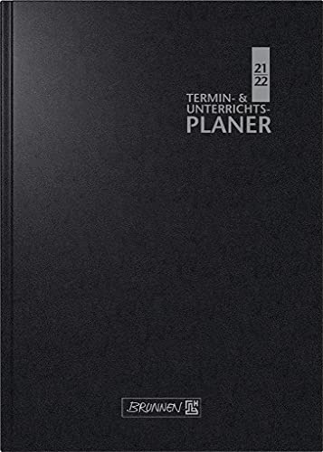 Brunnen 1075960902 Lehrerkalender/Termin- & Unterrichtsplaner (Wochenkalender) 2021/2022, 2 Seiten = 1 Woche, Überformat A5: 17 x 24 cm, Baladek-Einband schwarz