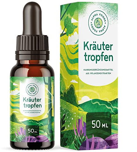 Kräuter Tropfen - Verdauungs- und Bittertropfen - 14 heimische Kräuter, Wurzeln und Blüten - Vegan und HPCL-Laborgeprüft - 50ml