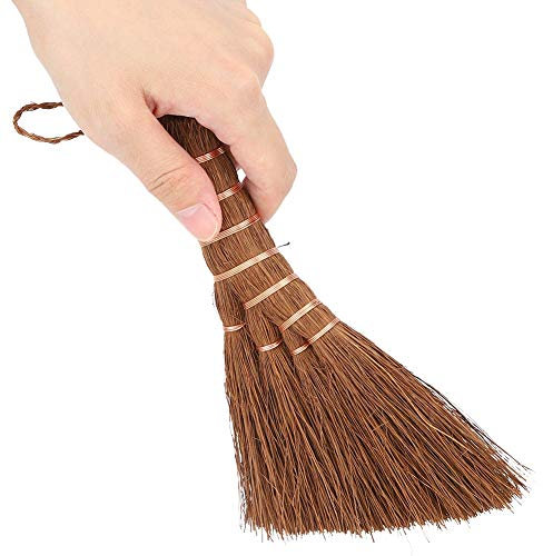 Garden broom,5.9in Small Mini Hand Broom,Whisk Broomstraw Mini Sweeping Hand Broom Tea Set Brush Cleaning Sweepingbroom for Indoor Outdoor