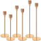Amzeeniu Candelabro Dorado Juego de 6 Candelabro Decorativos de Velas,23/28/33 cm para de 2.2 cm de Velas Cónicas Sola Cabeza Portavelas Candelabro de Boda,Jardin Candelabros Retro Decoración de Mesa