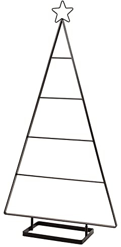 Spetebo Metall Tannenbaum mit Stern Spitze schwarz - 110 cm - Weihnachts Ständer zum Beschmücken - Deko Tanne für Zierschmuck und Christbaumkugeln