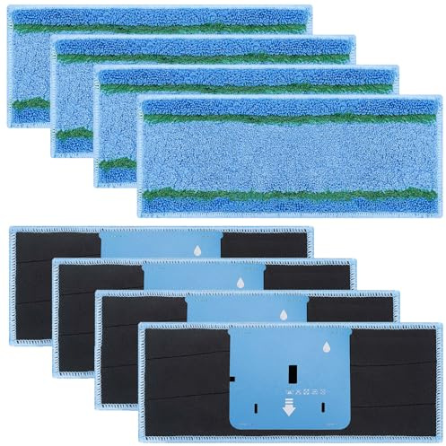 Extolife 8 Stück M6 Wischpads für iRobot Braava Jet M6 (6110) (6012) (6112) (6113) Ultimate Robot Mop, waschbare und Wiederverwendbare Mikrofaser, tiefenreinigende nasse Pads