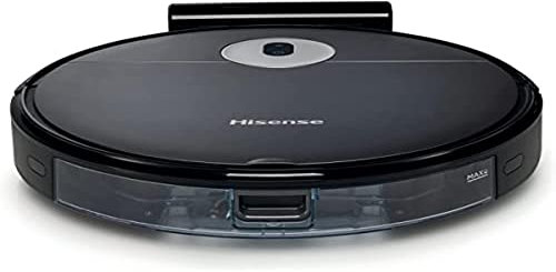 Hisense, Robot Aspirapolvere Lavapavimenti, Mappatura Giroscopica, 3 Livelli Potenza e di Lavaggio, Controllo tramite App (Wi-Fi), 90 min autonomia, Batteria 2600 mAh, 55W, Nero (Black RVCG144AB)