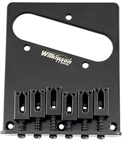 Wilkinson M Series 52.5mm Modern Telecaster Bridge 6 Saddles for American Standard Tele Style Electric Guitar, Black