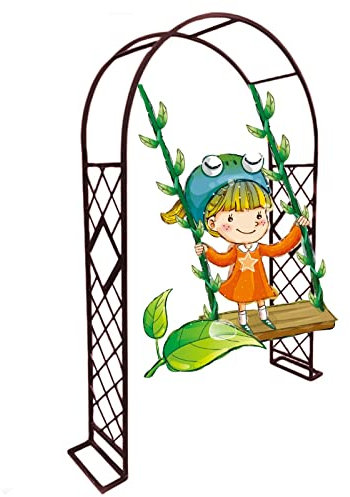 HASMI Metallgarten Arbor Bogen Stahl Rahmen Rosenbogen Zum Klettern Von Pflanzen/Bronze/180 * 230Cm